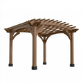 Pergola ogrodowa 300 x 300 x 240 cm z drewna brązowa - łukowa konstrukcja tarasowa