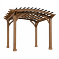 Pergola ogrodowa 300 x 300 x 240 cm drewniana brązowa z łukowym dachem