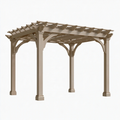 Pergola ogrodowa 300 x 300 x 240 cm aluminiowa taupe klasyczna z ażurowym dachem