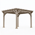 Pergola ogrodowa 300 x 300 x 240 cm drewniana beżowa klasyczna