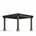 Pergola ogrodowa 400 x 300 x 250 cm z drewna ciemnoszara - zadaszenie listwowe