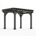 Pergola ogrodowa 300 x 300 x 230 cm z drewna w kolorze antracytowym - konstrukcja z otwartym dachem